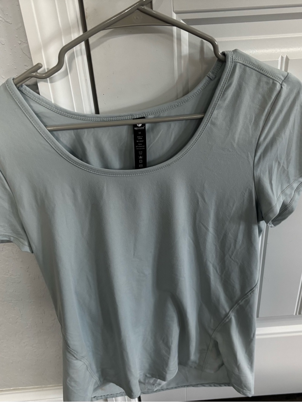 90 Degree By Reflex Light Blue Scoop Neck Short Sleeve Tee